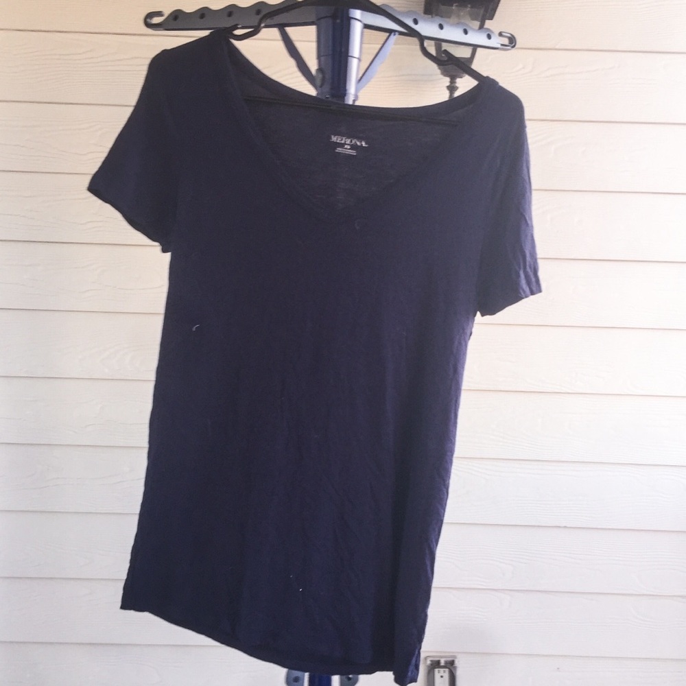 Merona Basic Navy Scoop Neck Loose Fit Shirt
